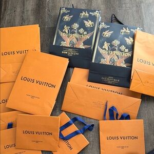 Louis Vuitton Orange and Blue Gift Bags